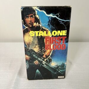 Stallone FIRST BLOOD - VHS 1982‎ Movie RARE AVID Home Entertainment Action